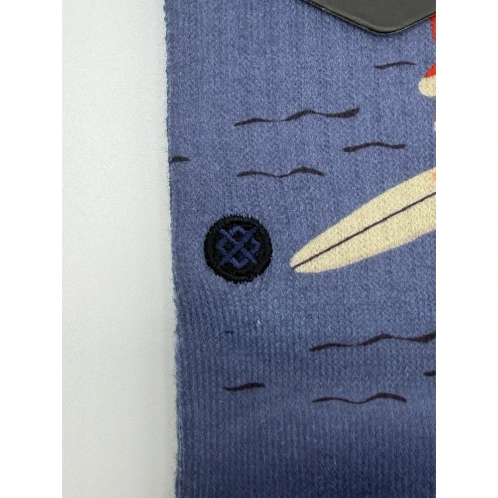 Stance Surfing Santa Christmas Kids Crew Socks Blue Youth Large K556D24SUR NWT